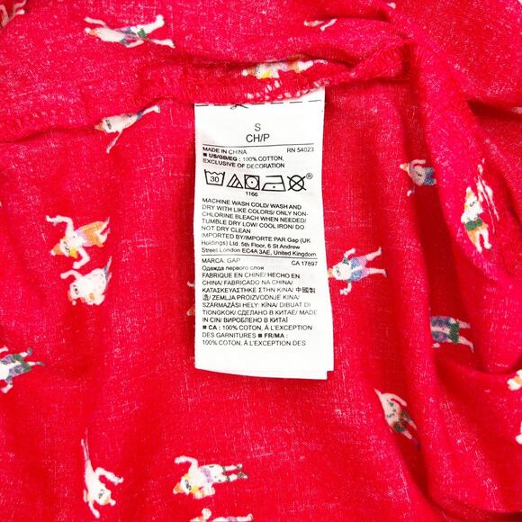 Gap Women's Red Christmas Santa Claus Pull On Pajama Pants Size S - Picture 4 of 4